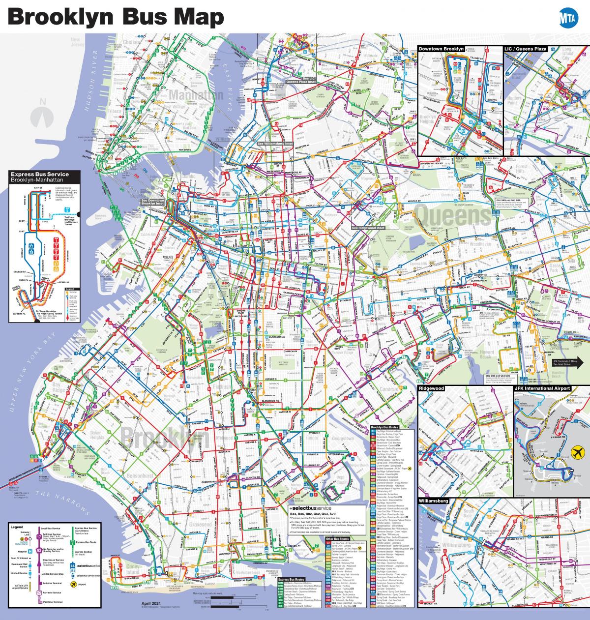 Mapa da estação rodoviária de Brooklyn