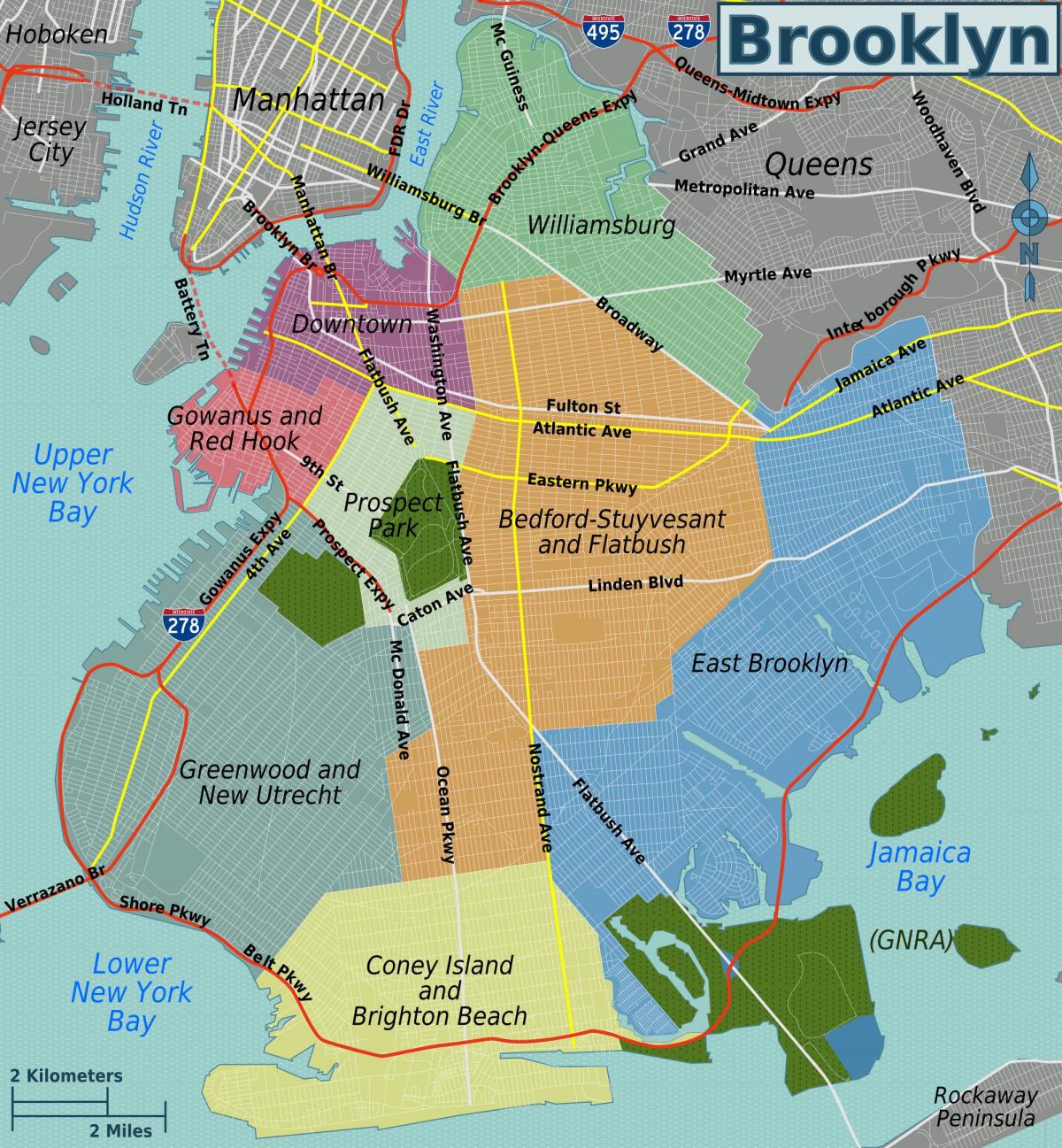 Mapa do distrito de Brooklyn