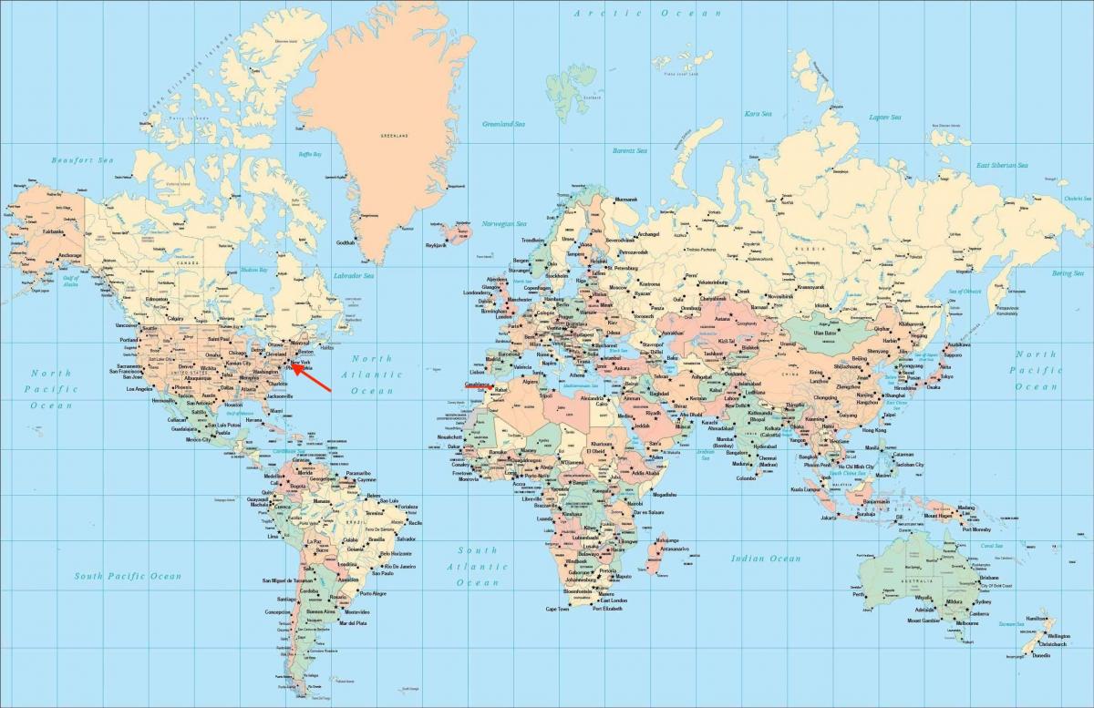 Localização do Brooklyn no mapa do mundo