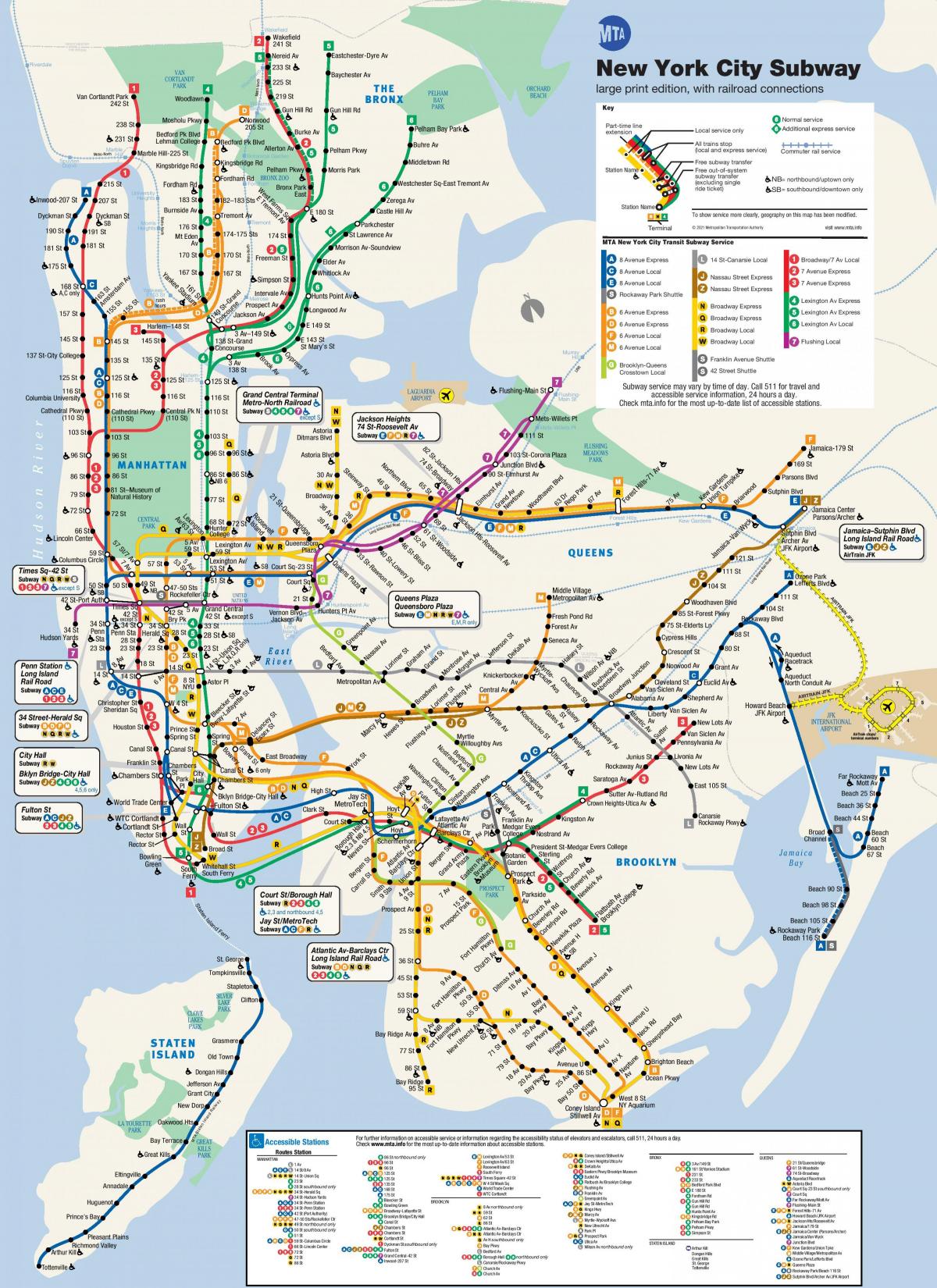 Mapa da estação de metrô de Brooklyn